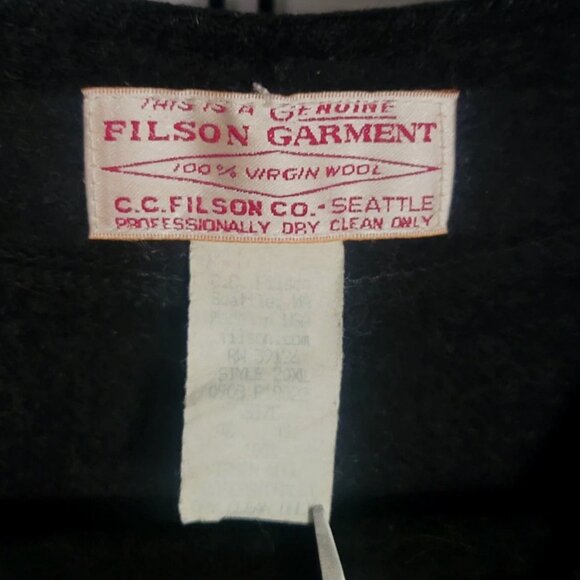 VTG Filson USA Cruiser Vest Mackinaw Wool Men 46 Charcoal Gray Black Style 20 XL - Picture 8 of 13